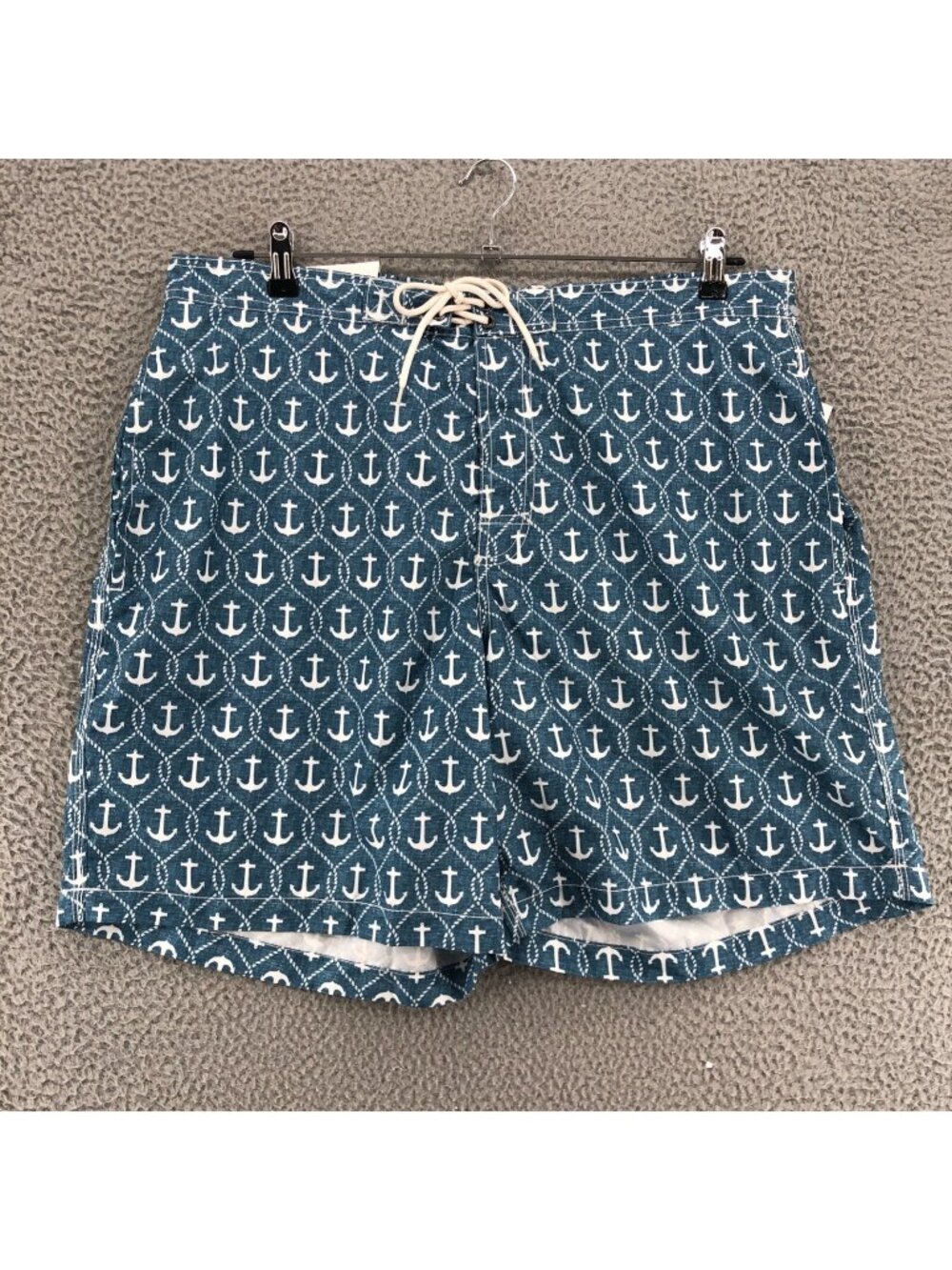 Trunks Swimsuit Mens 2XL Swami Shorts Midnight White Diamond Anchor Pockets NWT